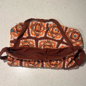 Free People zip-close crochet bag